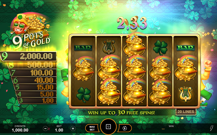 9 Pots of Gold Slot PrimeSlots