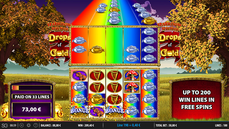 Rainbow Riches Drops of Gold Slots PrimeSlots