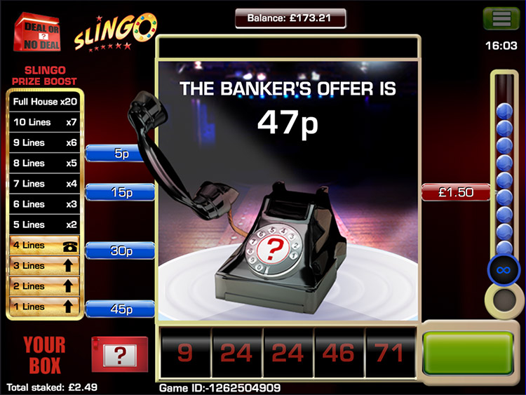 Slingo Deal or No Deal Slot PrimeSlots