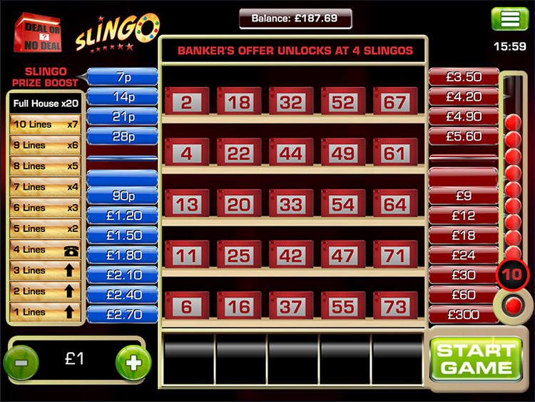 Slingo Deal or No Deal Slot PrimeSlots